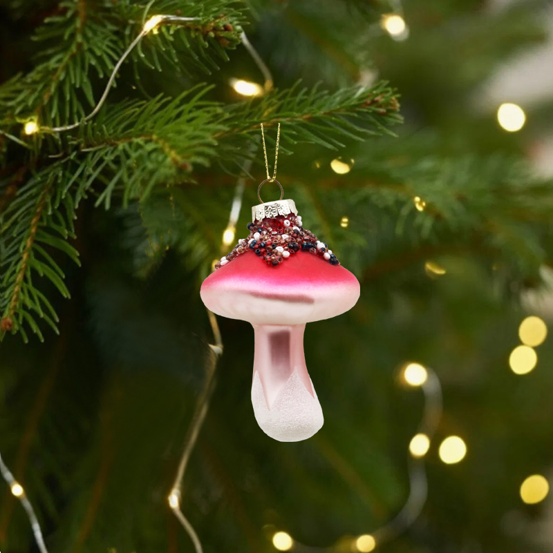 Red Glass mushroom for Party Decoration