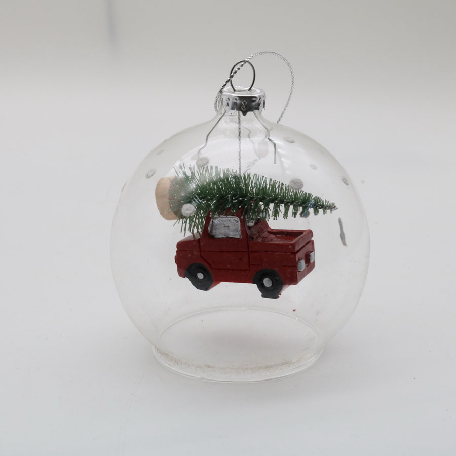 Open Wholesale Decorative Hanging Terrarium Ball Globe Glass Orbs Home Ornament with Truck