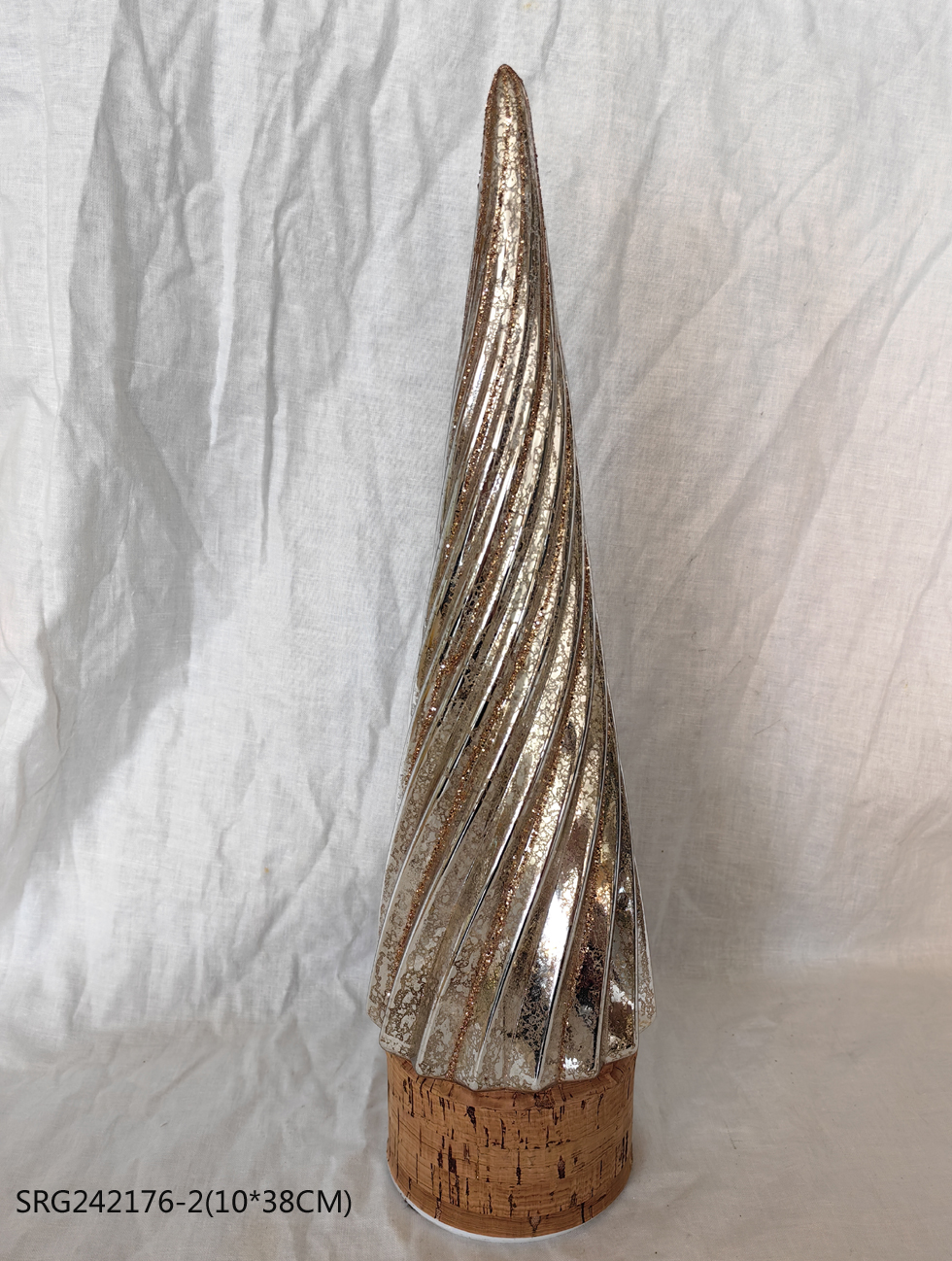 Glass Christmas Tree Rotating Base Christmas Tree with Led Light