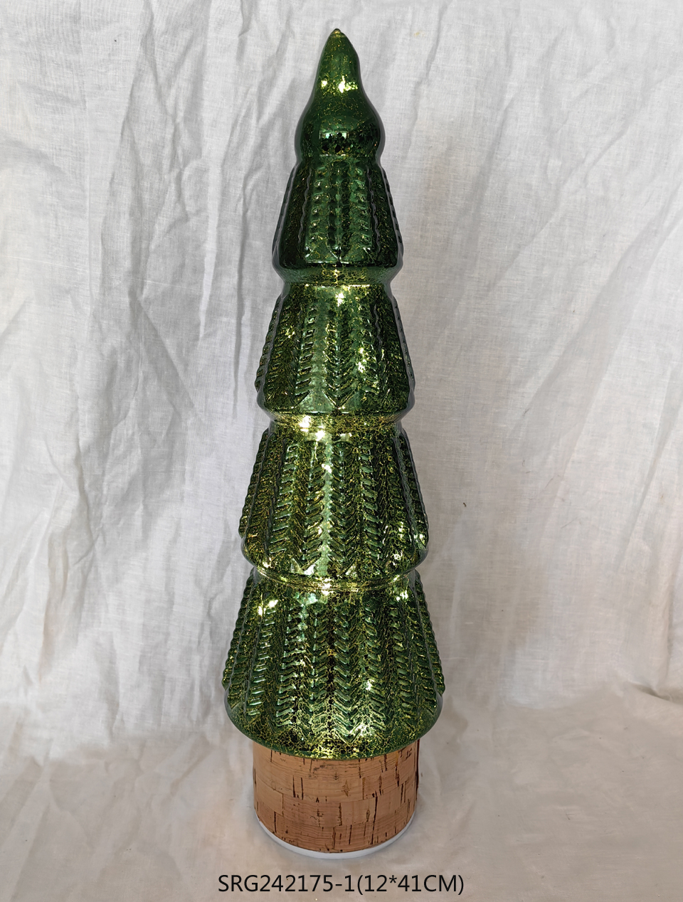 Rotating Base Glass Christmas Tree Desktop Luminous Ornaments Decoration Christmas Gift