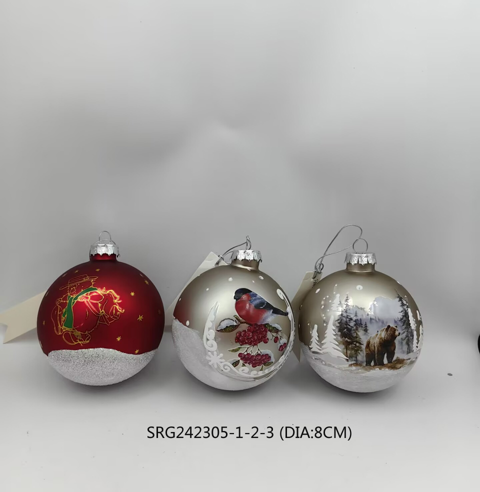  Decorative Hanging christmas hand painting Ball Globe Glass Orbs Home Ornament