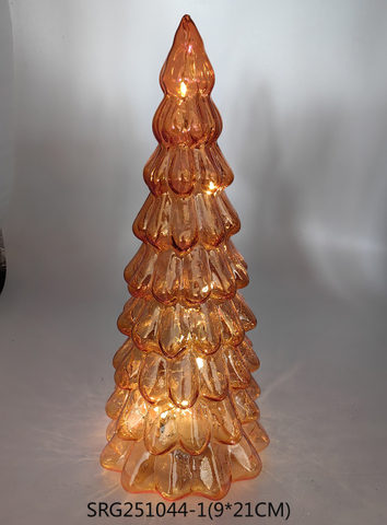  Glass christmas tree with led light Decoration for Party Glass decoration