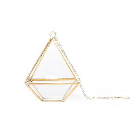 Hanging glass terrarium copper 4