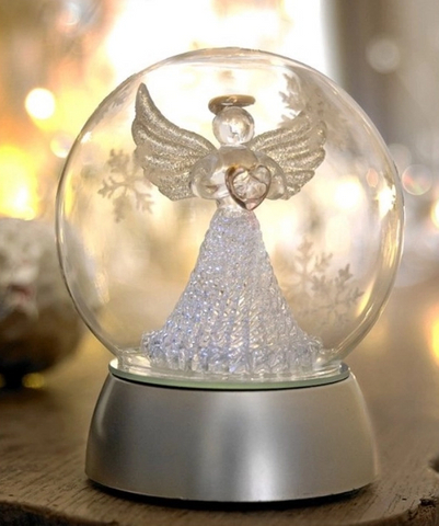 Glass angel dom with LED dia10cm