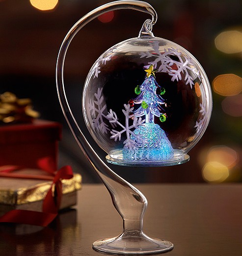 Dia 12cm Christmas glass tree ball with stand 