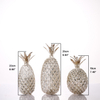 Set of 3 mercury glass pineapple with LED