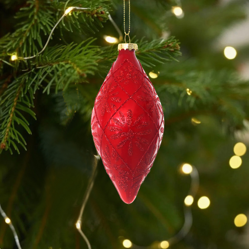 Red Hanging Glass Christmas Tree Decoration