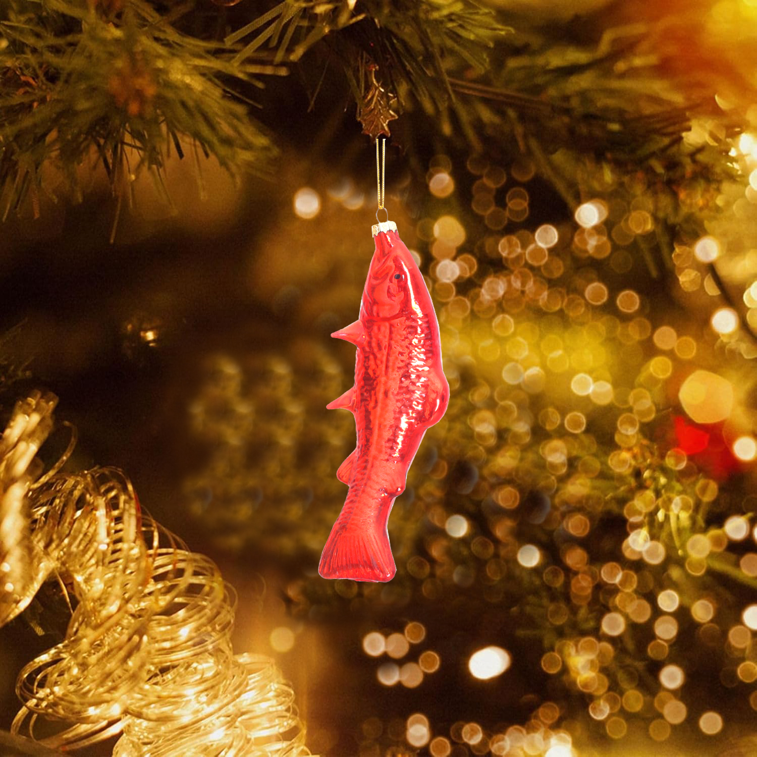 Glass Fish Christmas Ornament 