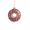 Mini Donut Ornament Colorful Donut Christmas Tree Ornaments Sparkling blown glass Holiday Decorations