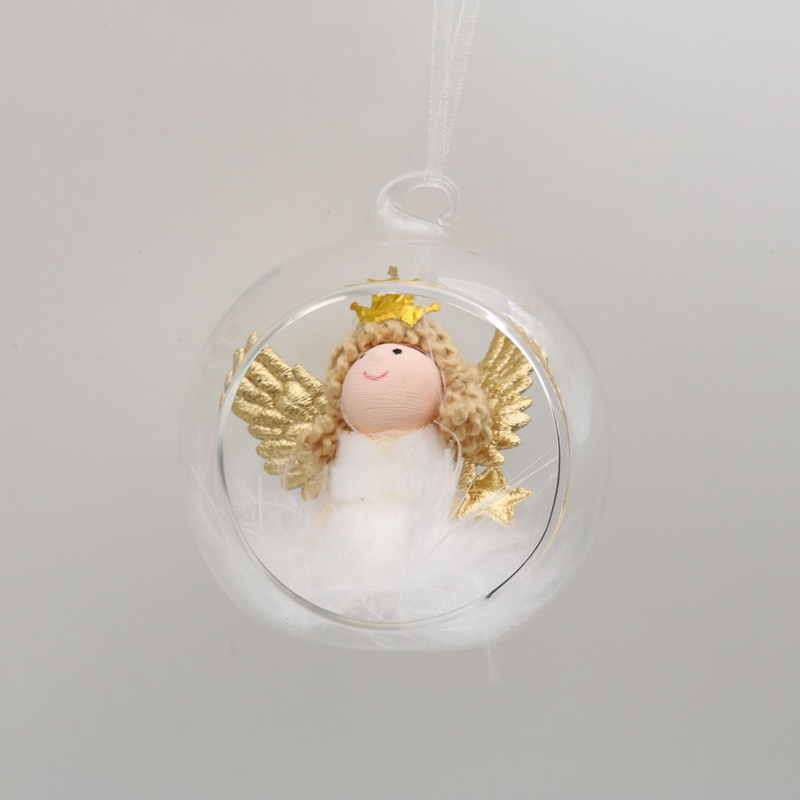  Glass ball with angel Ornaments Decoration for Party Glass Hanging Ball