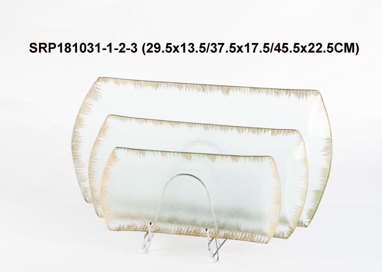 Glass Tablewares Glass Plate Decoration for Party 