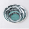 Silve edge round glass plate