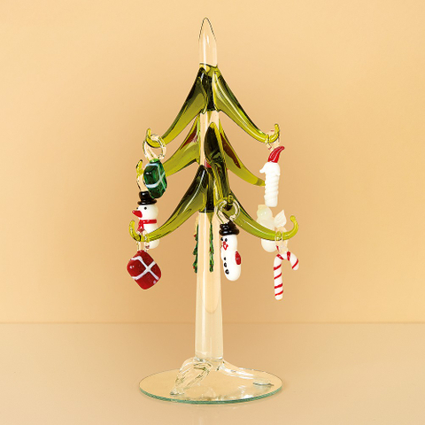 Handmade murano glass tree with hanging ornaments