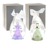 Set of 2 glass LED ornaments