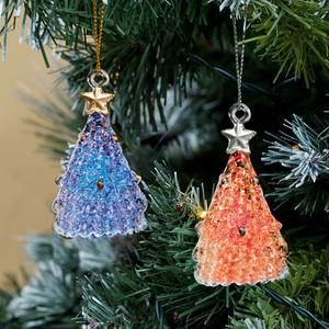 Set of 2 glass tree docoration