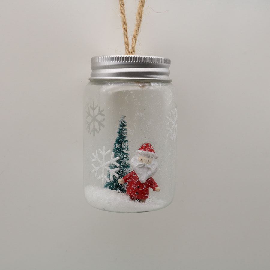  Glass bottle Ornaments with Santa Claus Decoration for Wedding Party Glass Hanging bottle