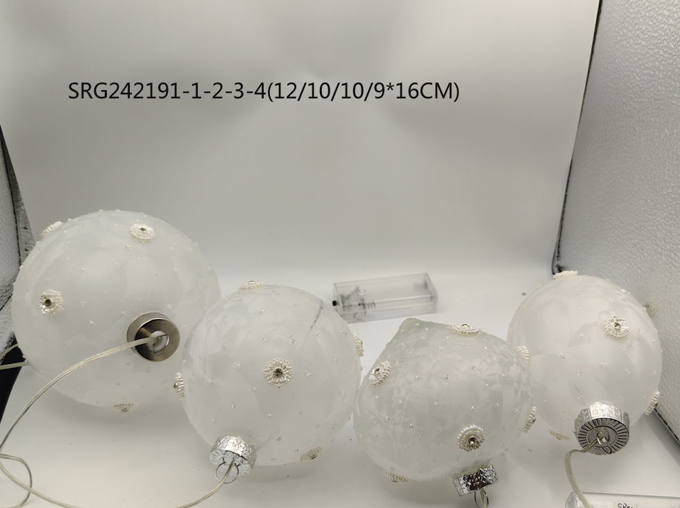  Glass LED Tree Ornaments Decoration for Party Led Glass Hanging Ball
