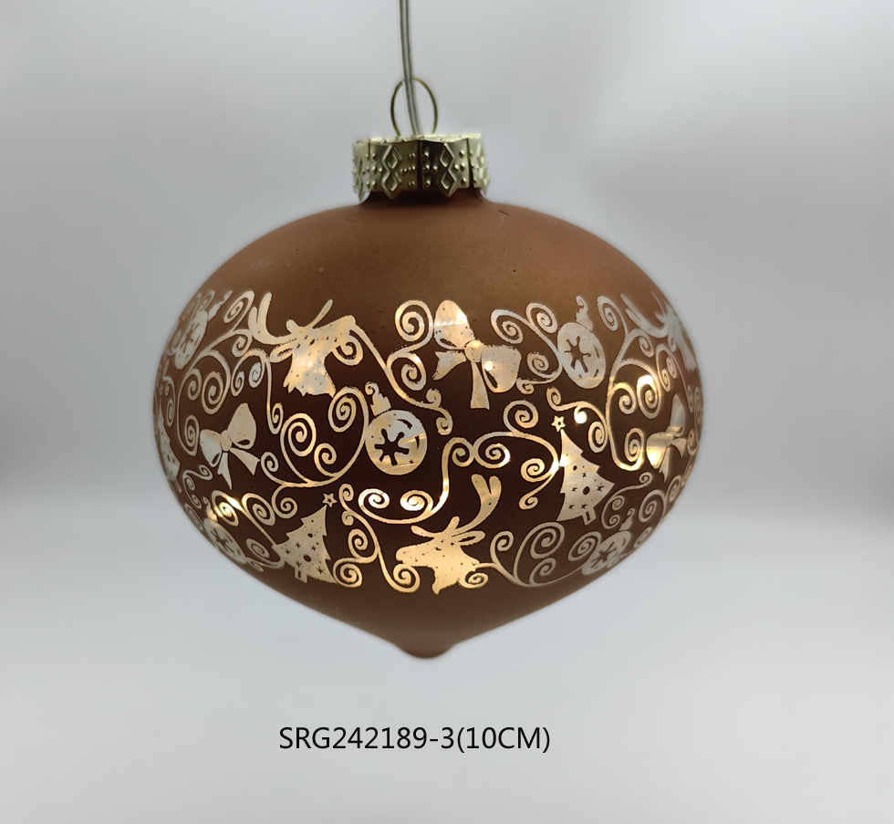 Factory Wholesale Personalised Hanging Bauble Christmas Decorative Lighted Balls Glass Xmas Ball