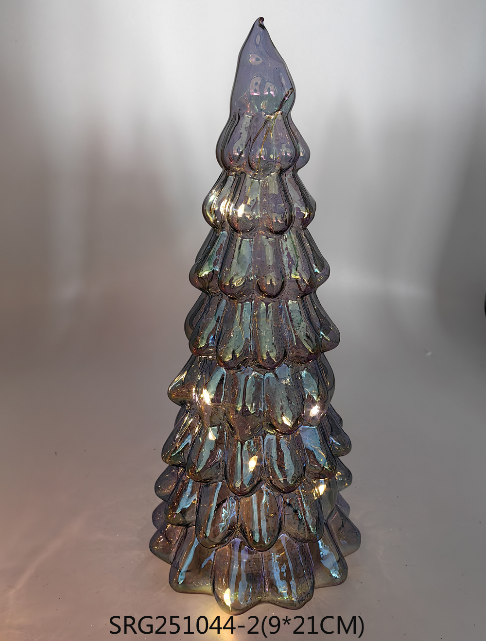  Glass christmas tree with led light Decoration for Party Glass decoration