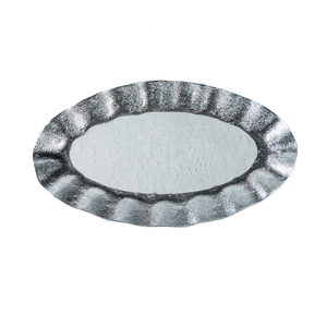 Silver Glass Plate for food