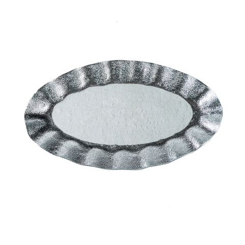 Silver Glass Plate for food