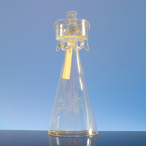  Glass candle holder with angel