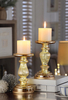Glass candle holder with LED