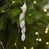 White Glass Pine Nuts Ornaments Decoration for Christmas Decoration