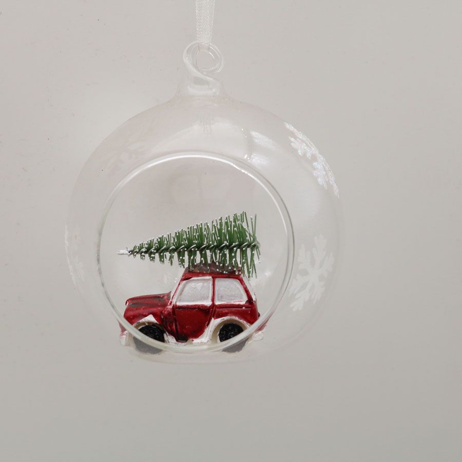 Open Wholesale Decorative Hanging Terrarium Ball Globe Glass Orbs Home Ornament with Truck