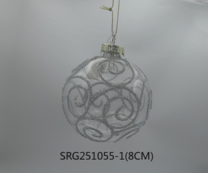  Glass Christmas decoration for Party Glass Ornaments Decoration with LED light