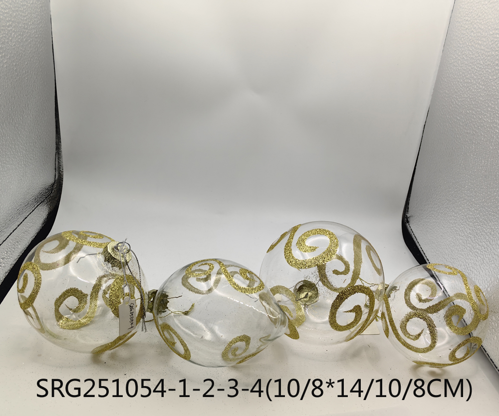  Glass Christmas decoration for Party Glass Ornaments Decoration with LED light