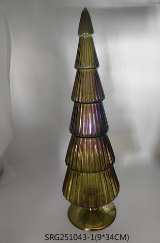 Glass christmas tree with led light Decoration for Party Glass decoration