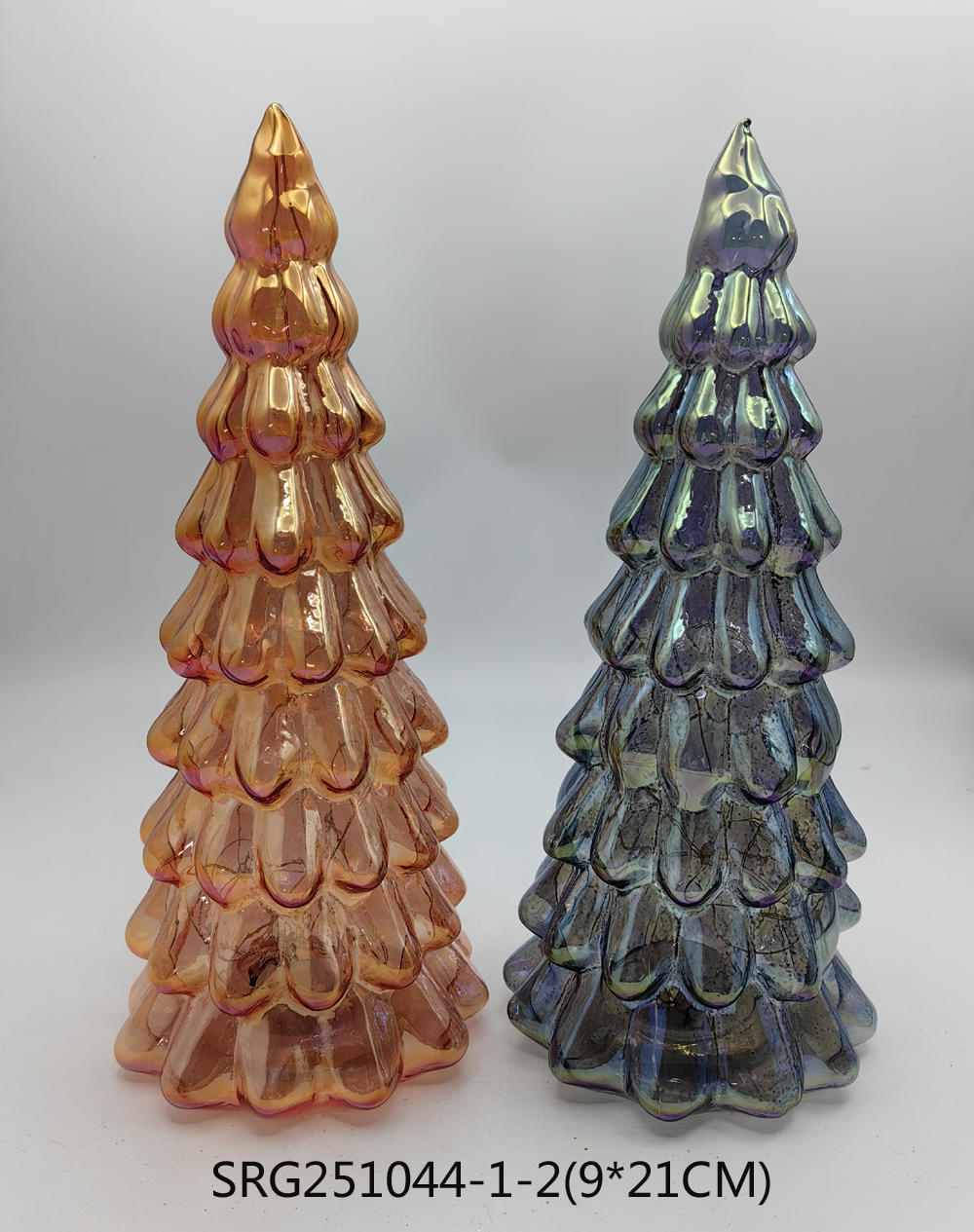  Glass christmas tree with led light Decoration for Party Glass decoration
