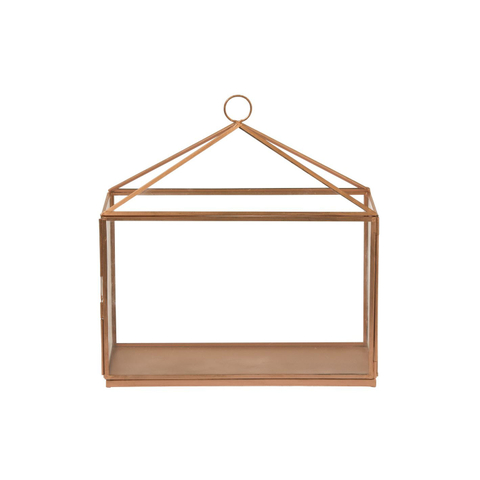 Glass terrarium copper square