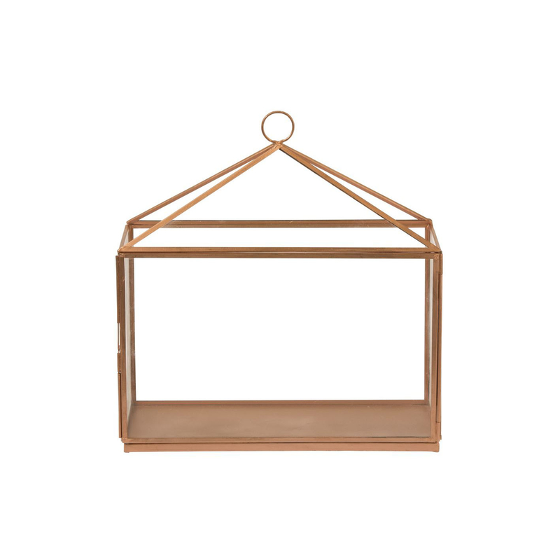 Glass terrarium copper square