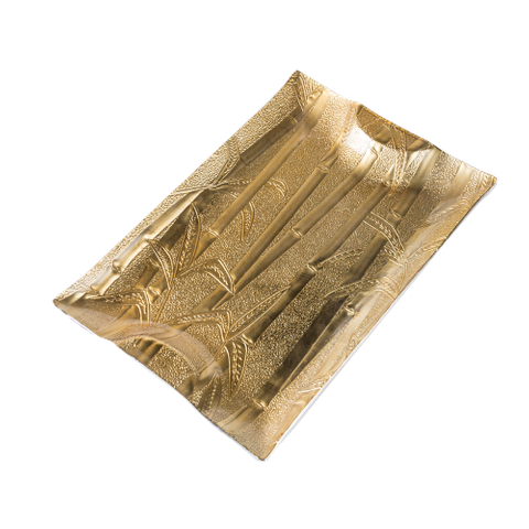 Set of 3 gold glass plate
