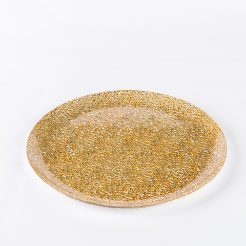 Round Shape Gold Glass Plate