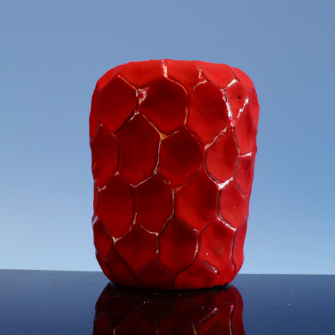 Red Glass candle holder