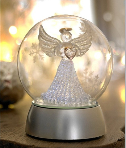 Glass angel dom with LED dia10cm