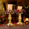 Glass candle holder with LED