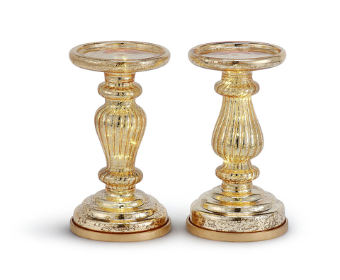 Glass candle holder with LED