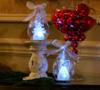 Set of 2 glass LED ornaments