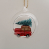  Glass Ornaments with car Decoration for Party Glass Hanging Ball with car