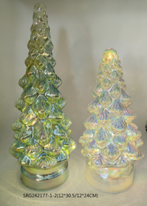 Tabletop Christmas Tree Luxury Gold Mercury Glass Tree Xmas Home Decor Christmas Holiday Figurines Set of 2