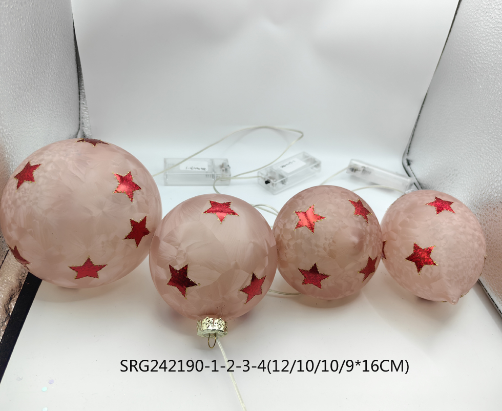 LED Glass Tree Ornaments Decoration for Party Led Glass Hanging Ball