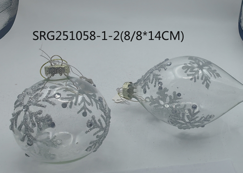  Glass Christmas decoration for Party Glass Ornaments Decoration with LED light