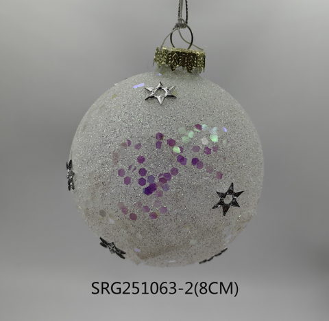  Glass Christmas decoration for Party Glass Ornaments Decoration with LED light