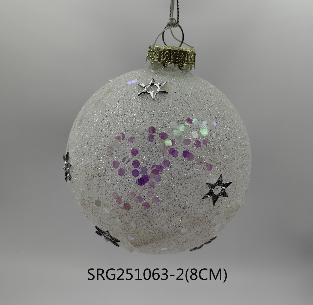  Glass Christmas decoration for Party Glass Ornaments Decoration with LED light