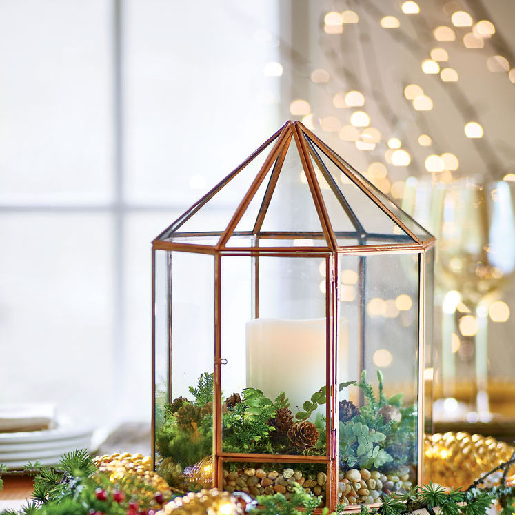 Glass terrarium copper 