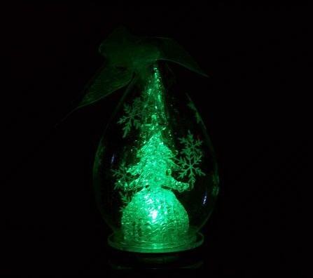 Set of 2 glass LED ornaments